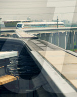 The Maglev train shuttel arriving at Shanghai airport