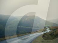 Winding moorland road, Wales