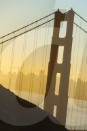 View of San Francisco seen through the Golden Gate Bridge