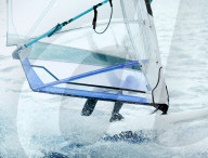 Windsurfer at West Kirby Marine Lake, Wirral, UK