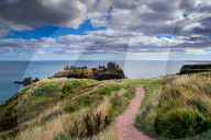 Dunnottar Castle outside of Stonehaven, Aberdeenshire, Scotland, United Kingdom, Europe