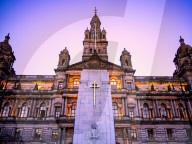 Glasgow City Chambers at sunset, Glasgow, Scotland, United Kingdom, Europe
