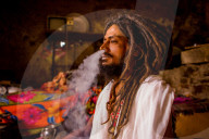 Holy Man Smoking, Jaipur, India