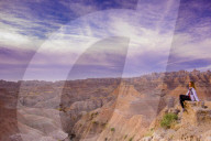 Laura Grier at Sunrise at The Badlands, Black Hills, South Dakota