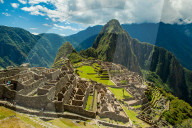 View of Huayna Picchu and Machu Picchu Ruins, Peru