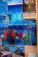 Street Scene of the Blue Houses,Jodhpur, the Blue City, Rajasthan, India