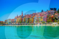 Skyline of Menton, France