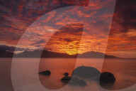 Sunset above the island of Mahe, Seychelles, Indian Ocean, Africa