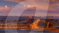 Sunset illuminates the rugged mountainous outcrops of Grand Staircase-Escalante National Monument, USA