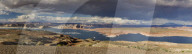 Panorama across Lake Powell to Navajo Mountain and the Grand Staircase-Escalante National Monument, Page, Arizona, USA