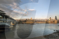 The River Thames and St Paul's Cathedral looking north from the south bank