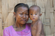 Mother and baby in the Chittagong Hill Tracts, Bangladesh, Asia