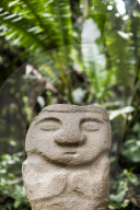An ancient stone statue at the World Heritage site of San AgustÃ­n in Colombia