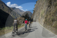 Mountain biking near the Tibetan border in Nepal