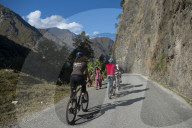 Mountain biking near the Tibetan border in Nepal