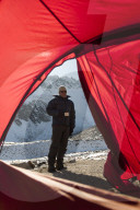 An early start before making the long trek across the Larke La - the highest point of the Manaslu circuit trek in Nepal