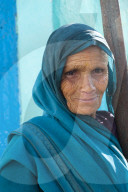 Portrait of an old woman from Uttarakhand in India