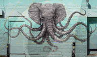 Octophant mural by Alexis Diaz in London near Brick Lane in Shoreditch