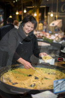 Street food stall in Borough food market in London