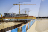 Masdar City, a carbon neutral building project relying on solar energy and other renewable power sources. Abu Dhabi, United Arab Emirates, Middle East