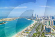 Skyline and Corniche, Al Markaziyah district, Abu Dhabi, United Arab Emirates, Middle East