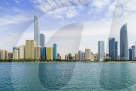 Skyline and Corniche, Al Markaziyah district, Abu Dhabi, United Arab Emirates, Middle East