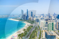 Skyline and Corniche, Al Markaziyah district, Abu Dhabi, United Arab Emirates, Middle East
