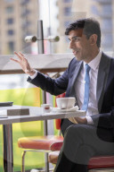 Rishi Sunak UK Chancellor of the Exchequer visits small businesses in Wembley, London.