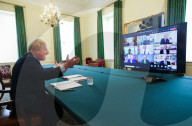 Prime Minister Boris Johnson Virtual G7 Business Round Table