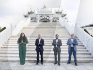 Sadiq Khan Mayor of London at the Neasden Temple for a India Covid19 fund raising challenge, London.