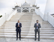 Sadiq Khan Mayor of London at the Neasden Temple for a India Covid19 fund raising challenge, London.