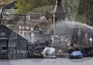 Boatyard fire on the River Thames
