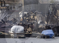 Boatyard fire on the River Thames