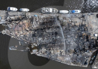 Boatyard fire on the River Thames