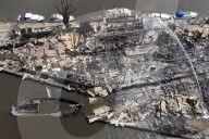 Boatyard fire on the River Thames