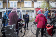 Sadiq Khan, Labour's Mayor of London candidate on the election trail in Leyton, London.