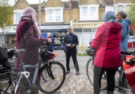 Sadiq Khan, Labour's Mayor of London candidate on the election trail in Leyton, London.