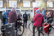Sadiq Khan, Labour's Mayor of London candidate on the election trail in Leyton, London.