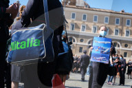 NEWS - Kundgebung von Alitalia Beschäftigten in Rom