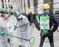 BP AGM Protest outside BP Offices in central London.