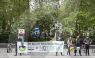 BP AGM Protest outside BP Offices in central London.