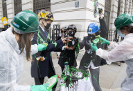 BP AGM Protest outside BP Offices in central London.