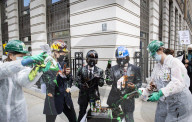BP AGM Protest outside BP Offices in central London.