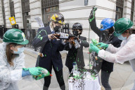 BP AGM Protest outside BP Offices in central London.