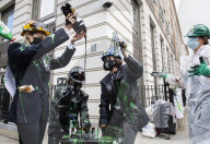 BP AGM Protest outside BP Offices in central London.