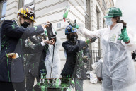 BP AGM Protest outside BP Offices in central London.