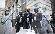 BP AGM Protest outside BP Offices in central London.