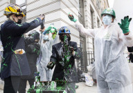 BP AGM Protest outside BP Offices in central London.