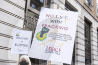 BP AGM Protest outside BP Offices in central London.