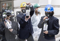 BP AGM Protest outside BP Offices in central London.